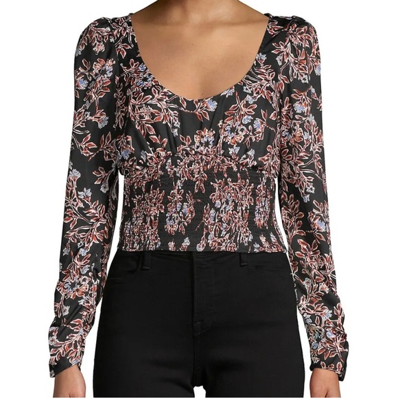 Free People black long sleeve top, size medium - Picture 1 of 4